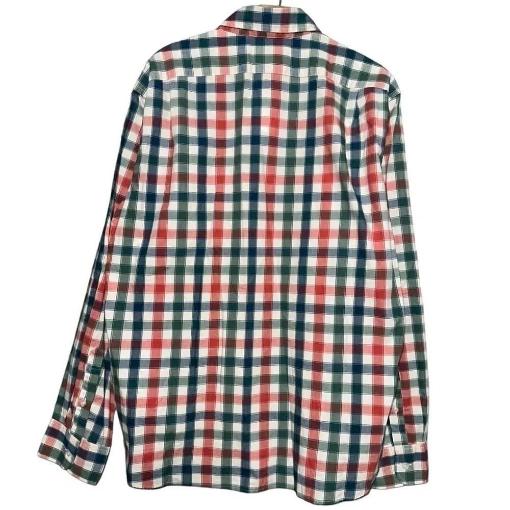 J. Crew NWT Men’s Size XL Red Green Blue White Gingham Plaid Button Down Shirt